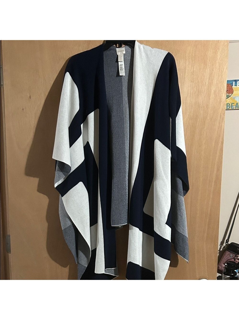 Chico's Blue and White Knit Cardigan/Shrug